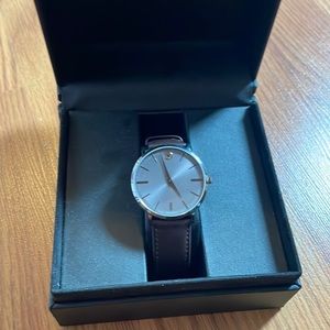 Movado Watch. Like Brand New. Brown Leather - image 1